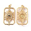 Brass Micro Pave Cubic Zirconia Pendants ZIRC-P092-034G-RS-3