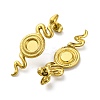 Ion Plating(IP) 304 Stainless Steel Snake Stud Earrings EJEW-K295-14G-2