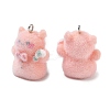 Flocking Opaque Resin Pendants RESI-F064-A15-2