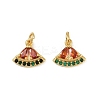 Brass Micro Pave Cubic Zirconia Charms KK-C093-29A-G-1