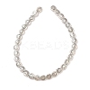 Tibetan Style Flat Round with Heart Alloy Bead Strands TIBEB-O007-12-NR-2