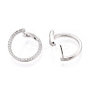 Brass Micro Pave Clear Cubic Zirconia Ring Hoop Earrings EJEW-T048-38P-3