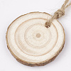 Undyed Unfinished Wooden Pendants WOOD-T011-31-2