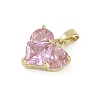 Rarl 18K Gold Plated Brass Micro Pave Cubic Zirconia Charms KK-Z078-31G-01-2