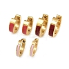 304 Stainless Steel Enamel Hoop Earrings EJEW-K268-19G-03-4
