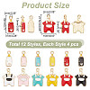 48Pcs 12 Style Alloy Enamel Pendants ENAM-AR0001-38-2