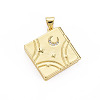 Brass Micro Pave Clear Cubic Zirconia Diffuser Locket Pendants for Teachers' Day X-ZIRC-T004-96G-NF-2