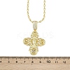 Brass Micro Pave Clear Cubic Zirconia Cross Pendant Necklaces for Women NJEW-K298-02A-G-3