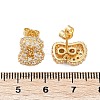 Brass Micro Pave Cubic Zirconia Stud Earrings EJEW-Z091-04G-B-3