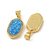 Brass Pendants Micro Pave Cubic Zirconia with Synthetic Opal KK-K356-10G-2