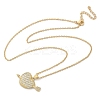 Brass Micro Pave Clear Cubic Zirconia Arrow Heart Pendant Necklaces for Women NJEW-M088-01G-03-2