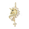 Brass Micro Pave Clear Cubic Zirconia Pendants KK-I476-13G-1