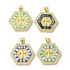 Cross Theme Brass Micro Pave Cubic Zirconia Pendants KK-K385-035G-1