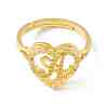 Real 18K Gold Plated Brass Alphabet Adjustable Rings RJEW-M139-18A-2