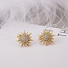 Sun Shape Clear Cubic Zirconia Huggie Hoop Earring for Her EJEW-SZ0001-53-RS-4