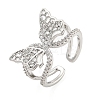 304 Stainless Steel Cubic Zirconia Open Cuff Ring for Women LS-RJEW-S406-05P-01-1