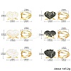12Pcs 6 Styles Heart Golden Alloy Enamel Scarf Buckle Ring AJEW-CJ0001-34-8