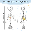 12Pcs 12 Styles Sea Animals Acrylic & Alloy Star Pendant Decoration HJEW-PH01951-2