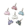 Rack Plating Brass & Shell Charms KK-I357-10P-1