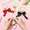 4Pcs 4 Colors Alloy Imitation Pearl Bowknot Keychains for Decorations ST-CJ0028-03-5
