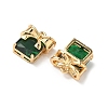 Brass Micro Pave Cubic Zirconia Pendants KK-S531-09G-3
