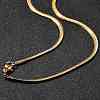 3mm Stainless Steel Flat Snake Chain Necklaces for Men Women NJEW-G160-03LG-3