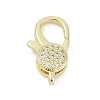 Brass Micro Pave Cubic Zirconia Lobster Claw Clasps KK-M311-27G-1