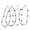 Natural Shell Nugget & Glass Seed Beaded Necklaces NJEW-JN04375-1