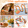 Thanksgiving Day Theme 5 Strands Spray Painted Natural Wood Beads Strands WOOD-SP0001-02C-5