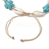 Natural Mixed Cowrie Shell with Synthetic Turquoise Beaded Anklets AJEW-AN00596-02-4