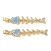 Brass Micro Pave Clear Cubic Zirconia Pendants CU-CBA280C-01G-02-1
