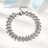 Punk Style 304 Stainless Steel Curn Chain Bracelets for Women BJEW-A044-01P-1
