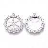 Brass Micro Pave Clear Cubic Zirconia Pendants KK-N232-144-NF-2