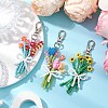 Bouquet Glass Seed Beaded Pendant Decoration HJEW-JM02561-2