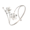 Flower Alloy Arm Cuff Bangles for Girl Women LS-AJEW-A063-01E-P-4