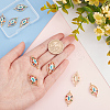 HOBBIESAY 10Pcs Brass Colorful Cubic Zirconia Connector Charms FIND-HY0001-23-3