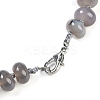 Natural Grey Agate Rondelle Graduated Beaded Necklaces for Women Men NJEW-K388-02C-3