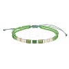 Bohemian Style Glass Seed Bead & Plastic Braided Bead Bracelets QF8968-9-1