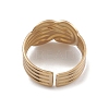 Ion Plating(IP) 304 Stainless Steel Knot Open Cuff Rings for Women RJEW-G285-16G-3