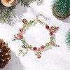 Christmas Alloy Enamel Charm Bracelets BJEW-JB12077-03-1