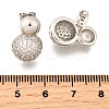 Rack Plating Brass Micro Pave Clear Cubic Zirconia Round Ball Stud Earring EJEW-H099-09P-1-2