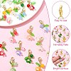 20Pcs 10 Colors Lily of the Valley Glass & Acrylic Pendant Decoration HJEW-CJ00050-3