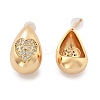 Teardrop Brass Micro Pave Clear Cubic Zirconia Stud Earrings EJEW-K286-07G-02-4