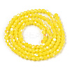 Opaque Solid Color Electroplate Glass Beads Strands EGLA-A039-P2mm-L05-3