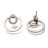 304 Stainless Steel Stud Ring Stud Earrings EJEW-C118-02C-1