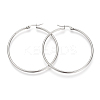 Tarnish Resistant 201 Stainless Steel Hoop Earrings X-MAK-R018-50mm-S-2