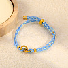 304 Stainless Steel Link Braided Cotton Cord Adjustable Slider Bracelets WG7AACD-02-3