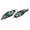 Bohemia Woven Glass Seed Bead Dangle Earrings EJEW-A046-02C-2
