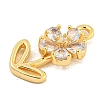 Brass Micro Pave Clear Cubic Zirconia Pendants KK-U015-09G-2