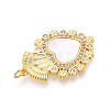 Brass Micro Pave Clear Cubic Zirconia Pendants KK-N268-44G-3